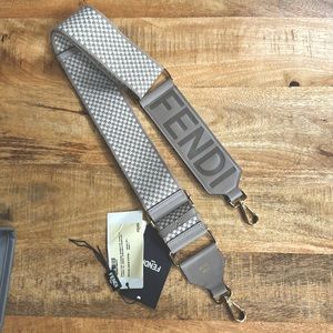 Fendi Gingham Woven Adjustable Shoulder Strap